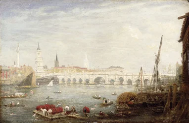 Het Monument en de London Bridge, c.1820-80